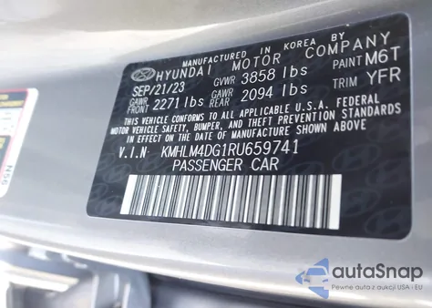 2024 Hyundai Elantra Sel z USA, uszkodzony, nr VIN KMHLM4DG1RU659741